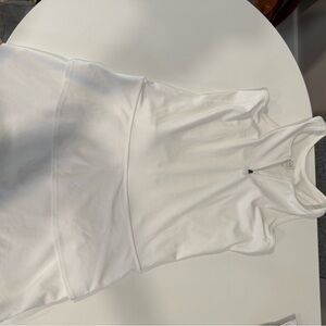 White Sleeveless Zip-Up Top